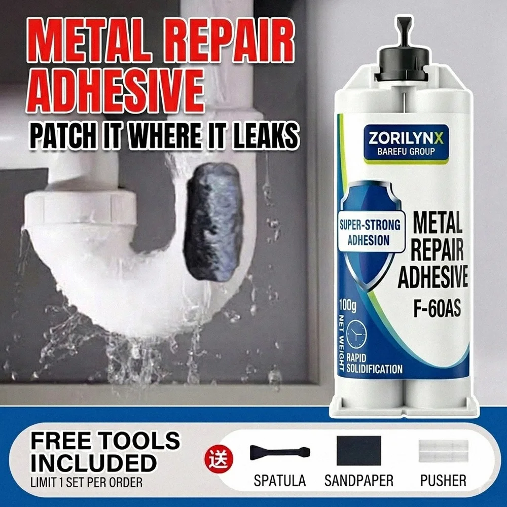 100g Metal Repair Glue AB Paste Super Strong Casting Adhesive Heat Resistant Cold Weld Sealant for Home Iron Crack Fix ZORILYNX