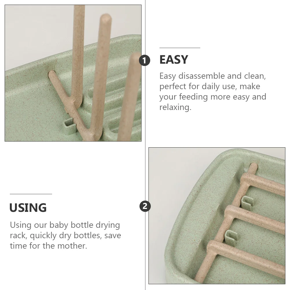 

Baby Bottle Drying Large Capacity Wheat Straw Material Separable Design For Kitchen Organizer Cup Holder Feeding Bottle Storage