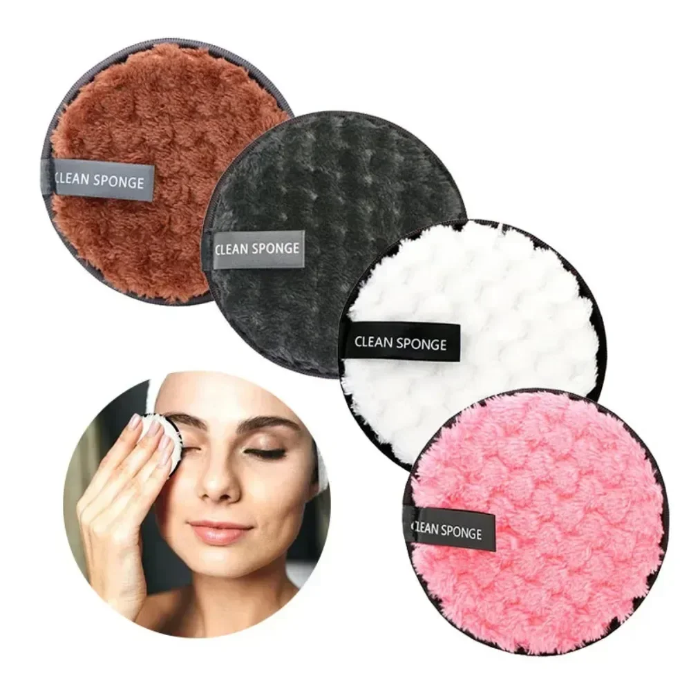 1Pc Fiber Makeup Remover Pad Reusable Face Clean Sponge Cloth Towel Cosmetic Puff Cloth Foundation Liquid Cream Makeup Tools