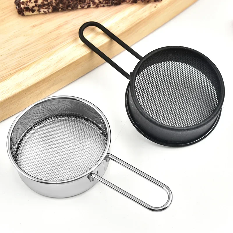 304 stainless steel mini flour sieve handheld baking tool 40 mesh small sieve home kitchen mesh sieve icing sugar  1PC