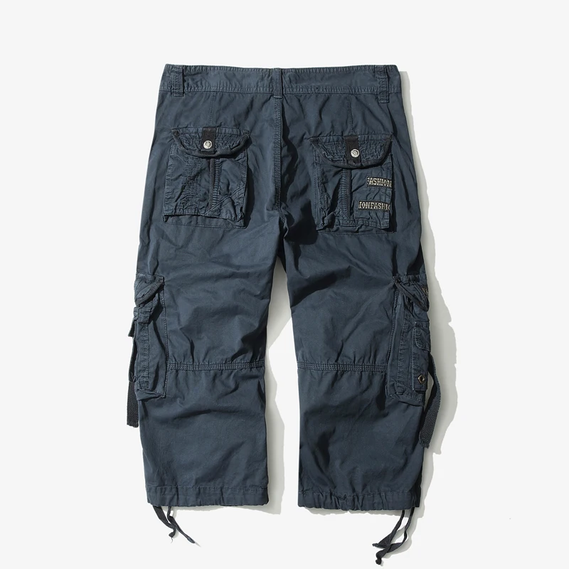Pantalones cortos Cargo holgados de camuflaje para hombre, pantalones cortos de camuflaje para verano, pantalones cortos Cargo sin cinturón, envío