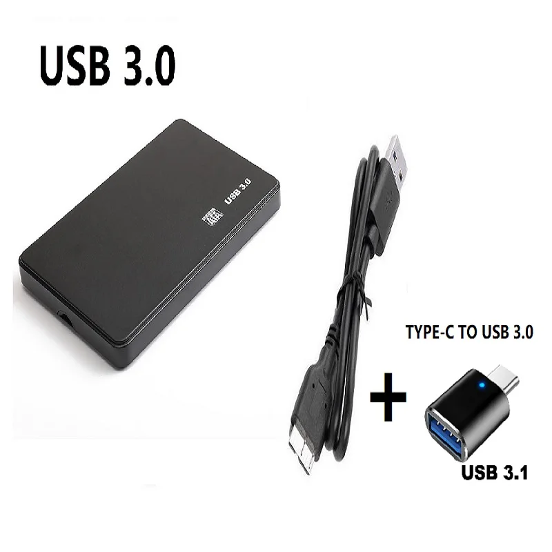 Kotak hard drive seluler plastik SATA3 ke USB, hard drive seluler USB 3.0, kotak hard drive mekanis solid-state, kotak hard drive SATA