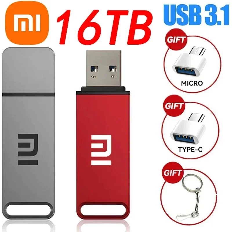 Xiaomi 16TB USB 3.0 Pen Drive 8TB 4TB High Speed Transfer Metal SSD Pendrive Cle Portable U Disk Flash Drive Memoria USB Stick