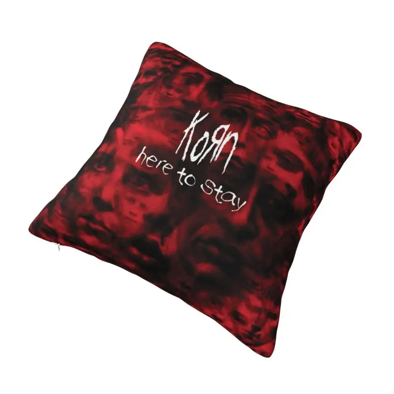 Custom Nordic Korns Heavy Metal Music Hard Rock Roll Cushion Cover 40x40cm Polyester Band Pillow for Sofa Square Pillowcase