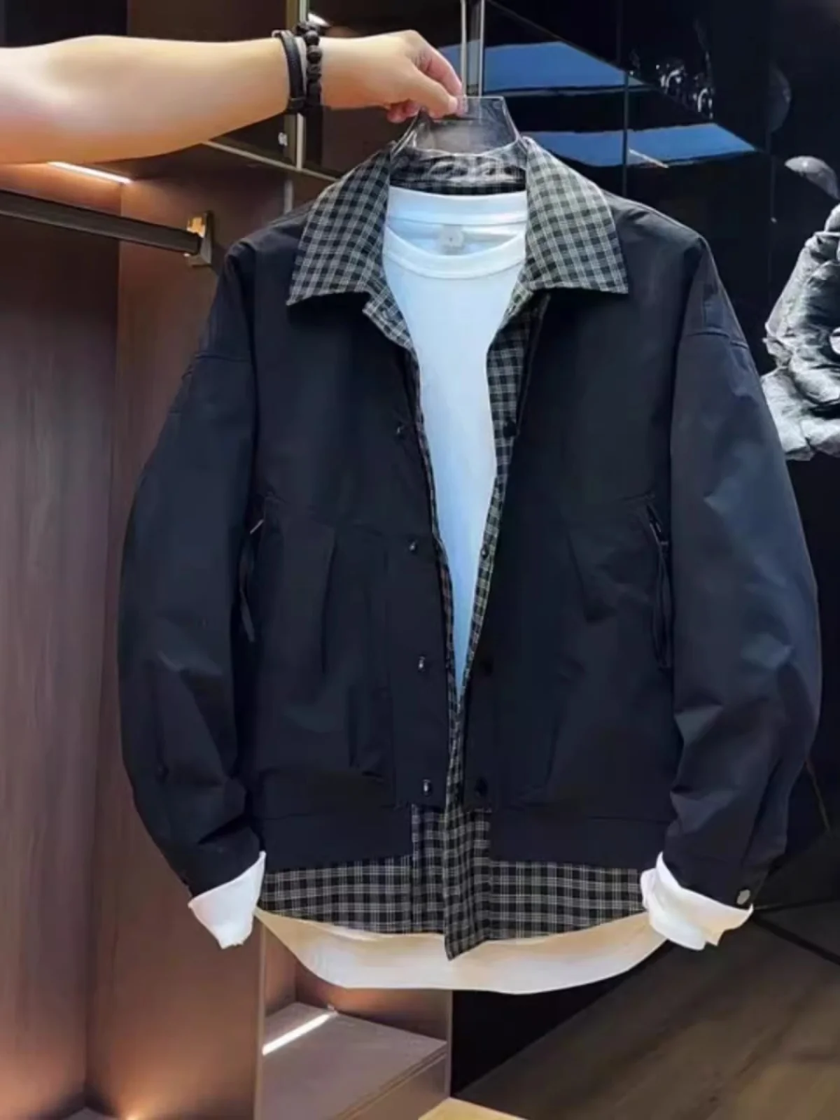 

Casual Plaid Cotton-Enhanced Men's Jaet Sli Quilted Outerwear Autumn Winter New Trend Brand Youth Faion Polyester