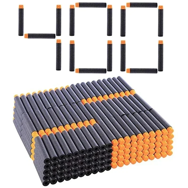 TISNERFS 1000-50pcs Black Buffer Round Head Bullets 7.2cm for Nerfs Series Blasters Refill Darts Kids Toy Gun Accessories