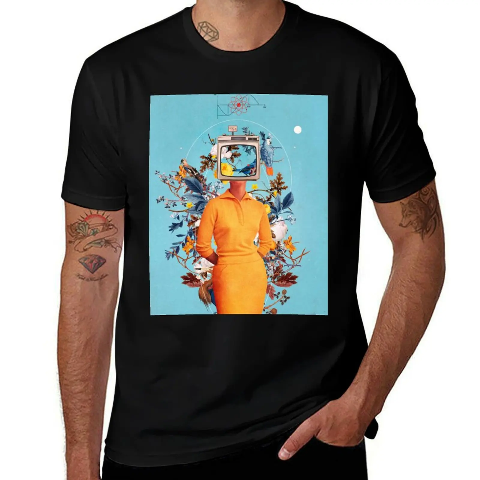 Don't Feed the Monitors with your Dreams T-Shirt Vintage Print Crew Neck Tee