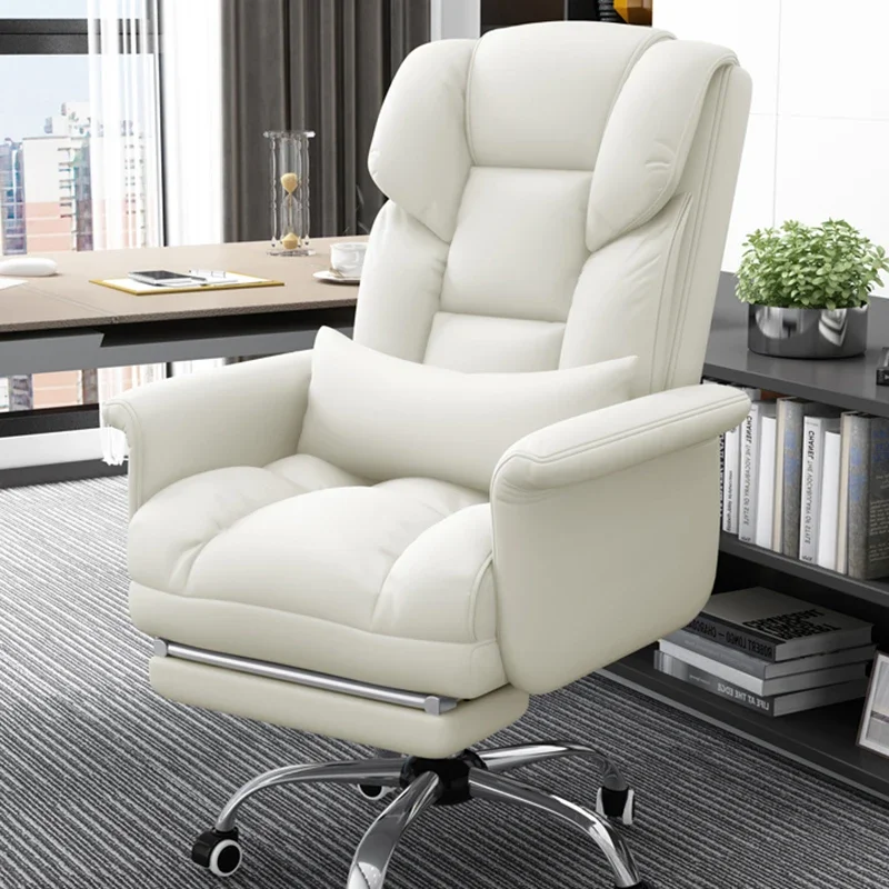 

Floor Swivel Office Chairs Massage Leather Comfy Work Office Chairs Comfort Rolling Throne Chaise De Bureaux Furniture Wrx