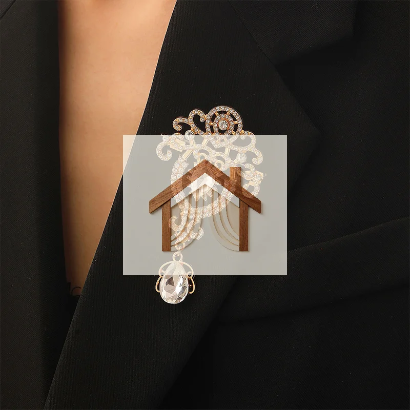 Large Bridal Brooch Teardrop Flower Pin Wedding Party Dress Banquet Statement Jewelry Accessory