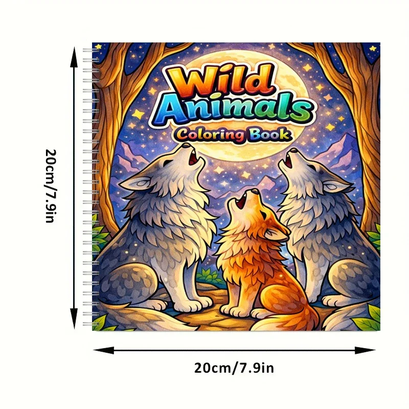 Coloring Book Wild Animals for Adult Colouring Book, Birthday Day Gift, Back to School Supplies, Adults Cute Drawing Book