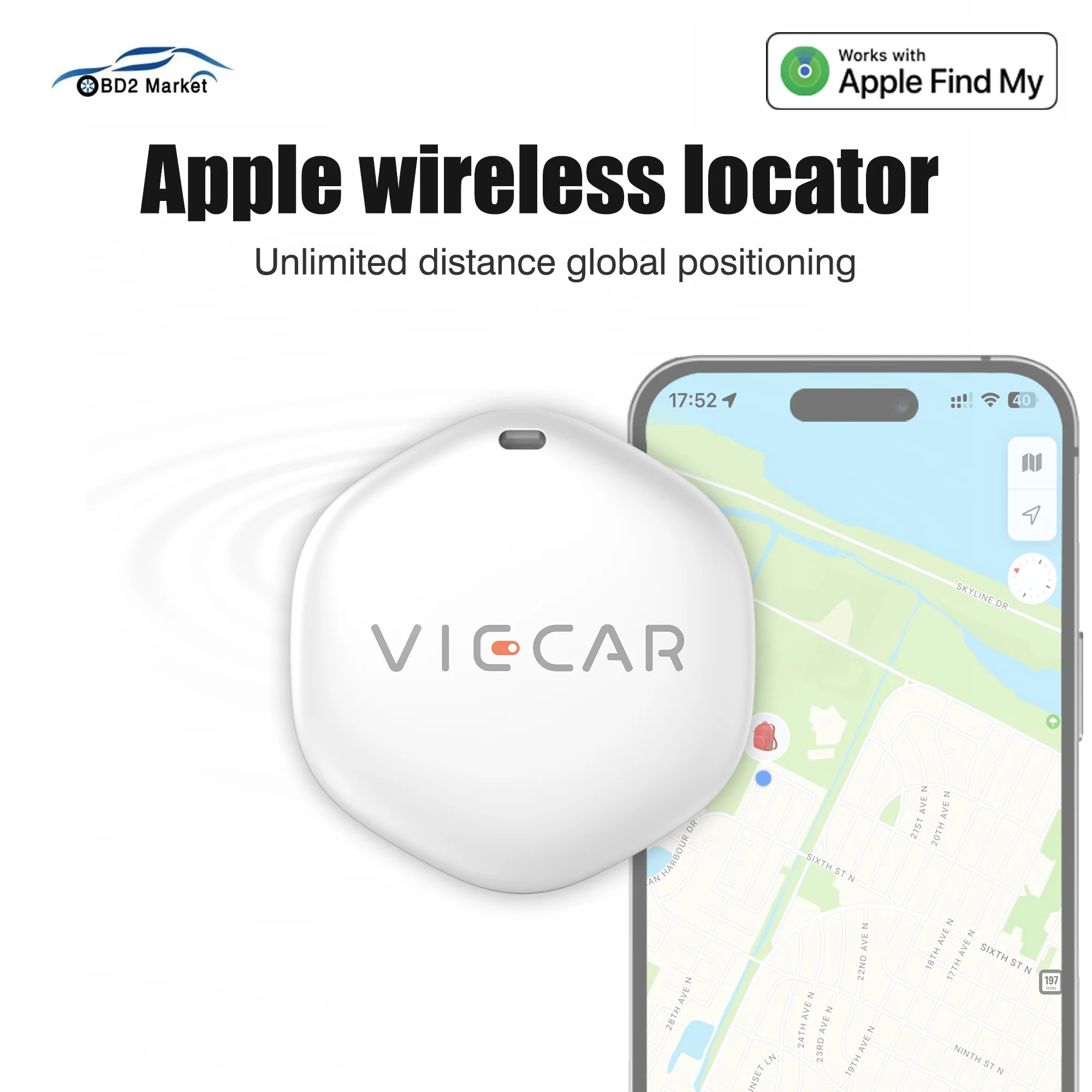 

Viecar Mini Car GPS Tracker DW01 Moto Tracker Anti-Theft Auto Locator Reminder Alarm MFI BT5.1 Positioning Seeker Pets Real Time