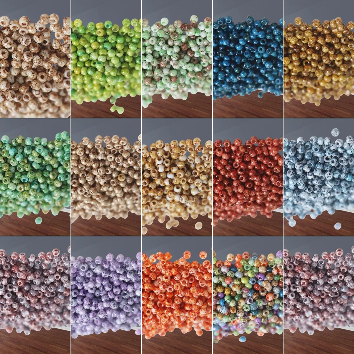 

130pcs4mm Picasso Glass Rice Bead Handmade DIY Bead Bracelet Necklace Antique Earrings Ring Material