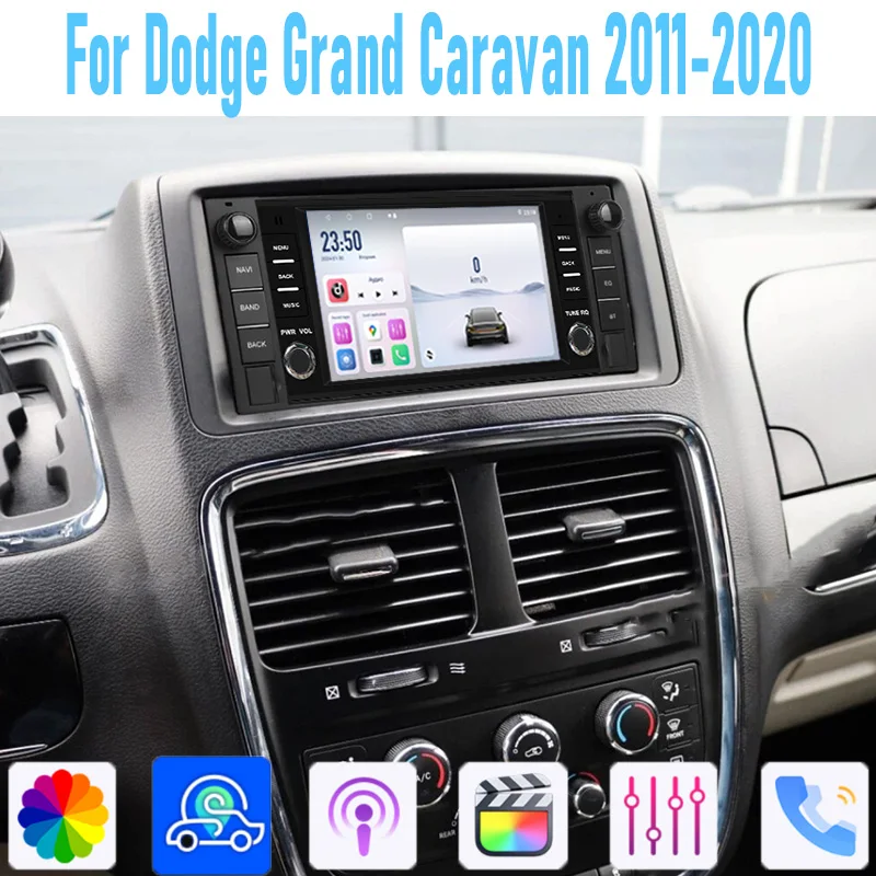 7 ''untuk DodgeGrand Caravan 2008-2020 Head Unit Radio Mobil Carplay Android Auto Stereo Pemutar Multimedia Navigasi GPS BT 2din