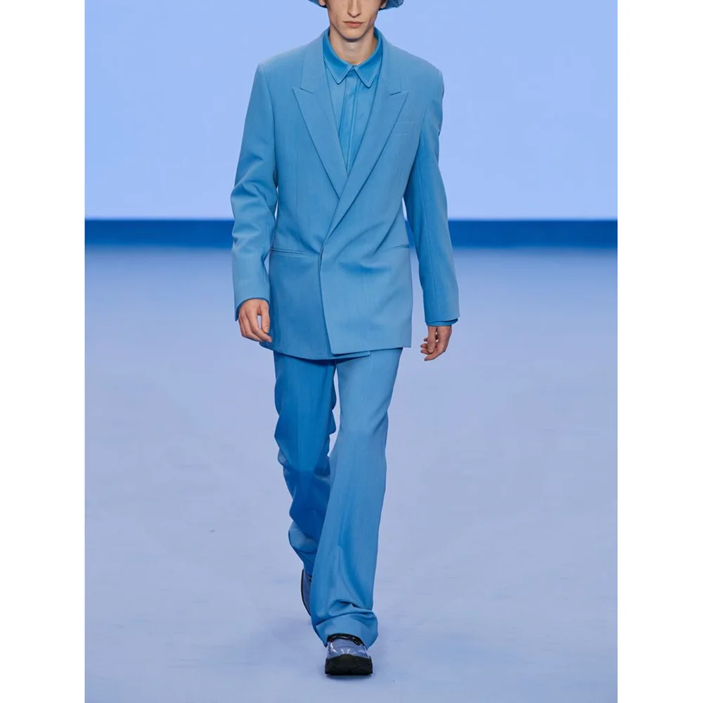 

2025 Fashion New Style Peak Lapel Men's Suits Banquet Custom Tuxedo Formal Dinner Party Clothing Business Male Suit