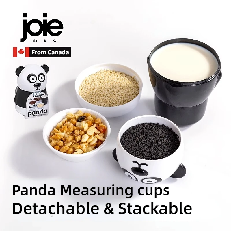 Joie Panda tazas medidoras lindo taza medidora desmontable comida para el hogar escala resistente al calor merienda taza para servir ABS