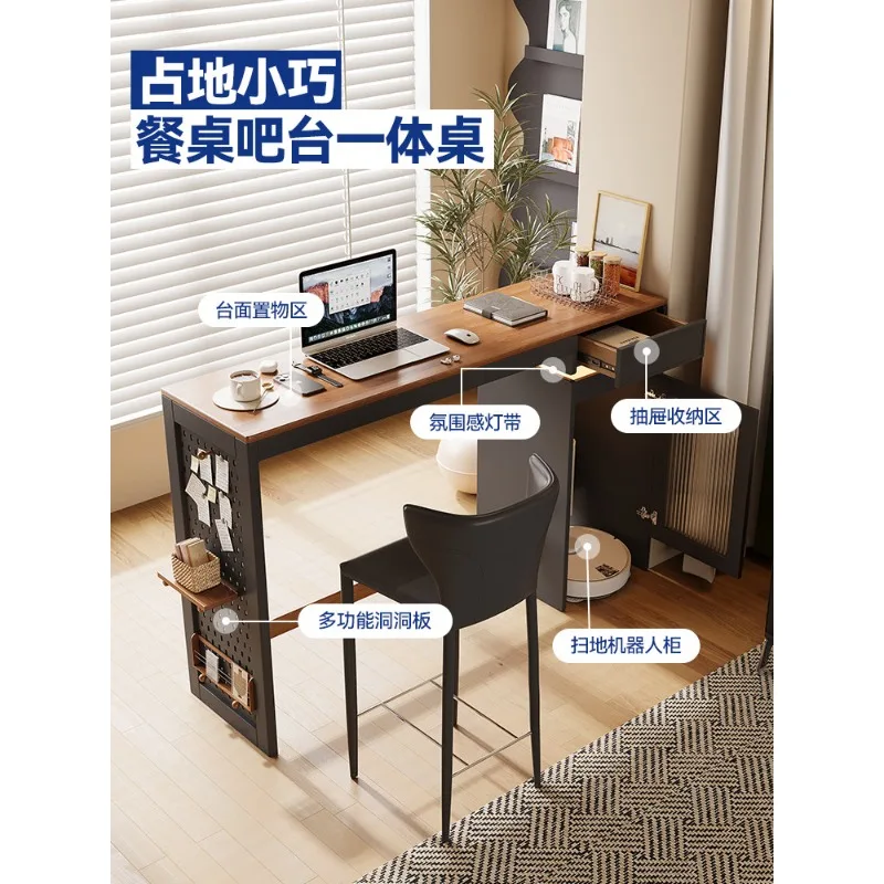 Retro style bar counter long table household balcony partition integrated high table sofa porch against the wall leisure desk