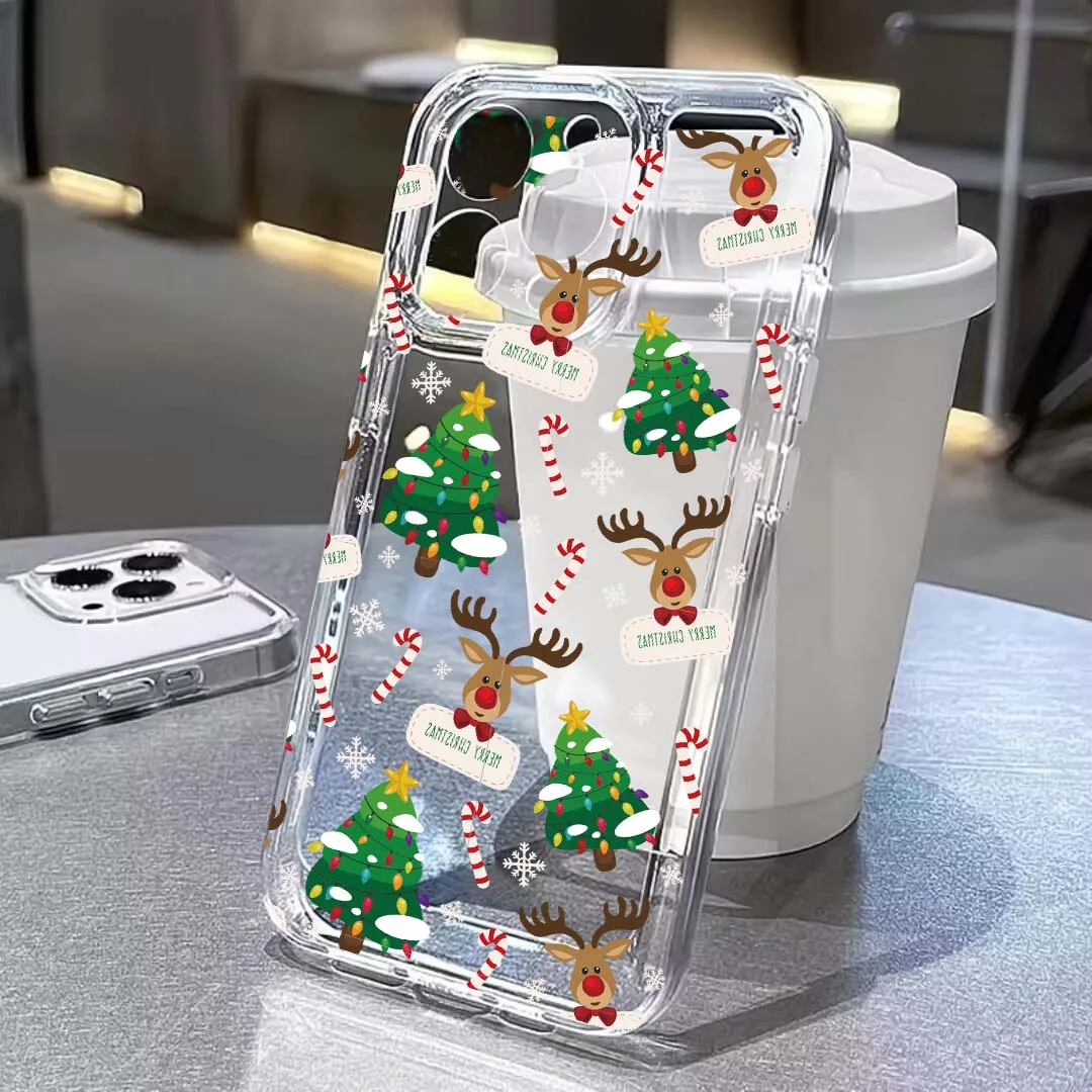 Casing Ponsel untuk Xiaomi POCO X7 Pro X6 X5 M3 X3 NFC X4 GT M4 F5 Mi 15T Pro 11 Lite 5G NE 11T Pohon Natal Santa Claus Kulit Transparan