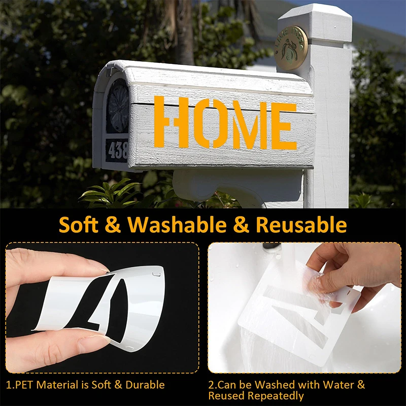 New 42 PCS Letter Stencils 3 Inch, Interlocking Craft Stencils Kit, Reusable Plastic Alphabet Templates