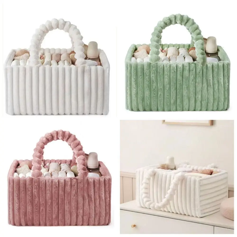 Cozy Material Flannel Diaper Organizer Large Capacity Multi-Pocket Diaper Organizer Portable Newborn Essentials
