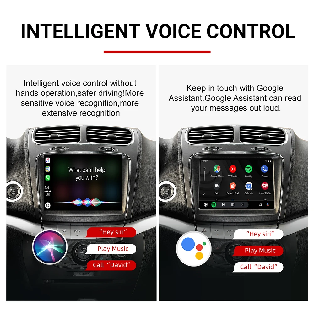 Wireless CarPlay Android Auto Decoder Box Car Screen Upgrade For Dodge Challenger Journey 8.4 Inch Screen Multimedia Interface