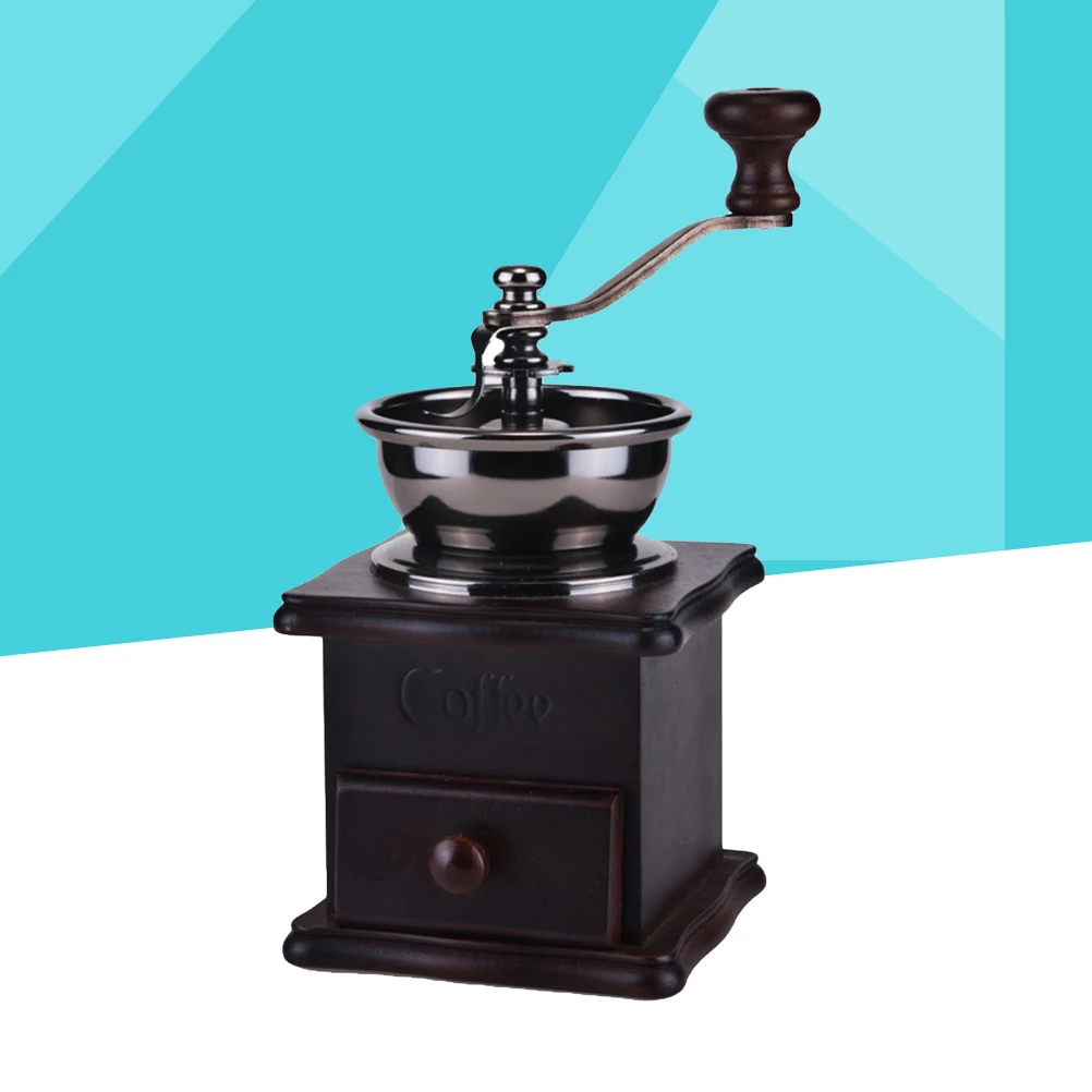 

Manual Coffee Bean Hand Grinder Dark Brown Wooden Burr Mill Classic Grain Mill Coffee Beans Grinding Machine Hand