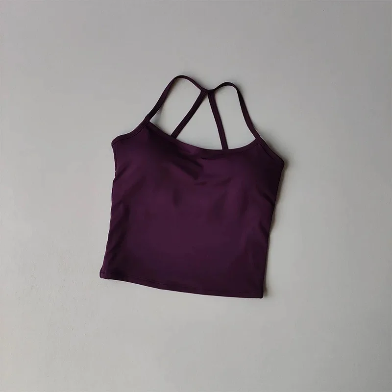 Damen Yoga Tanktop mit eingebauten Polstern, schnelltrocknendes, atmungsaktives Fitness-Top, Sportweste mit schönem Rückendesign für Lauftraining – Detail 22