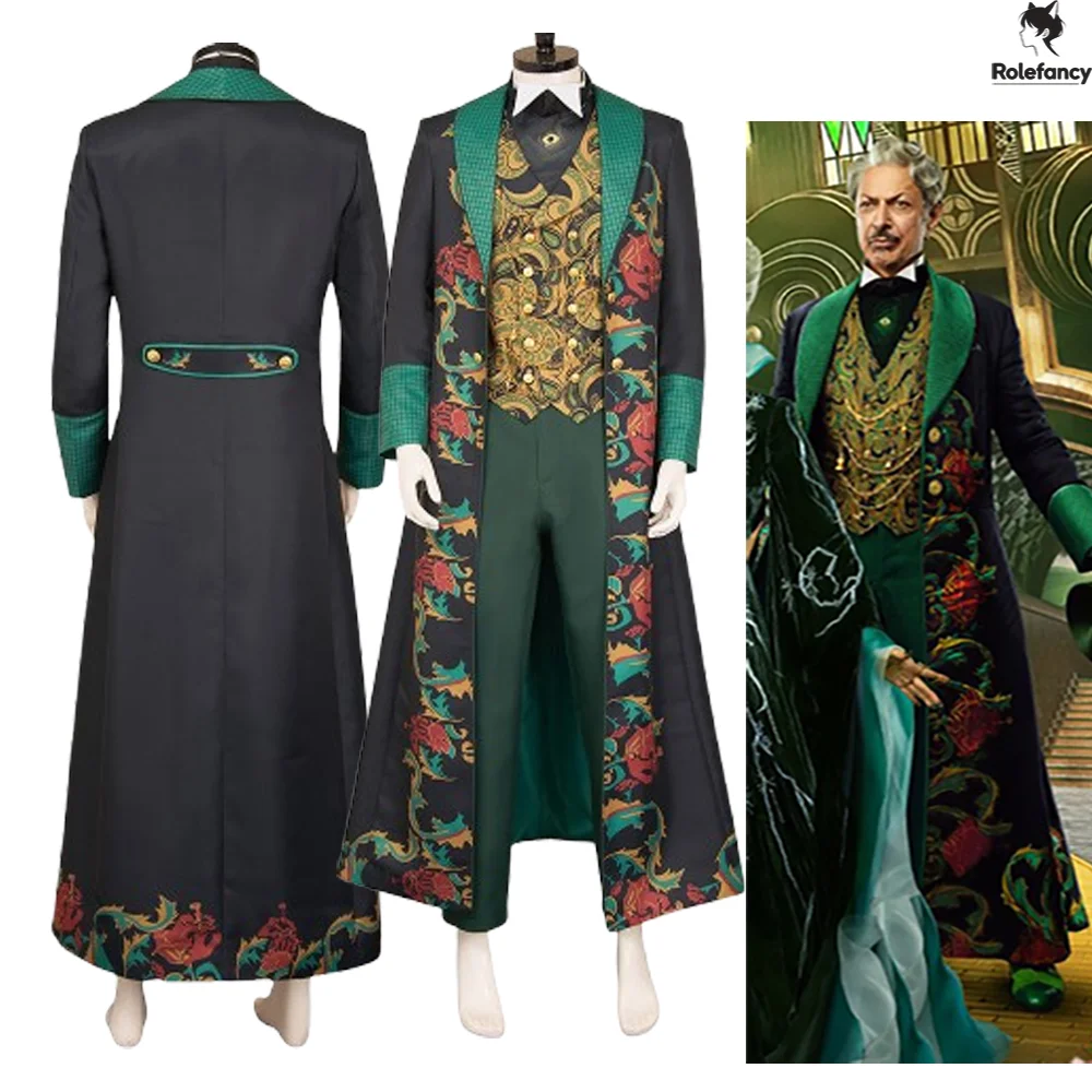 

Wicked Movie Roleplay Wizard Men's Cosplay Costume Adult Men Blazer Vest Pants Set Halloween Carnival Roleplay Disguise Outfit