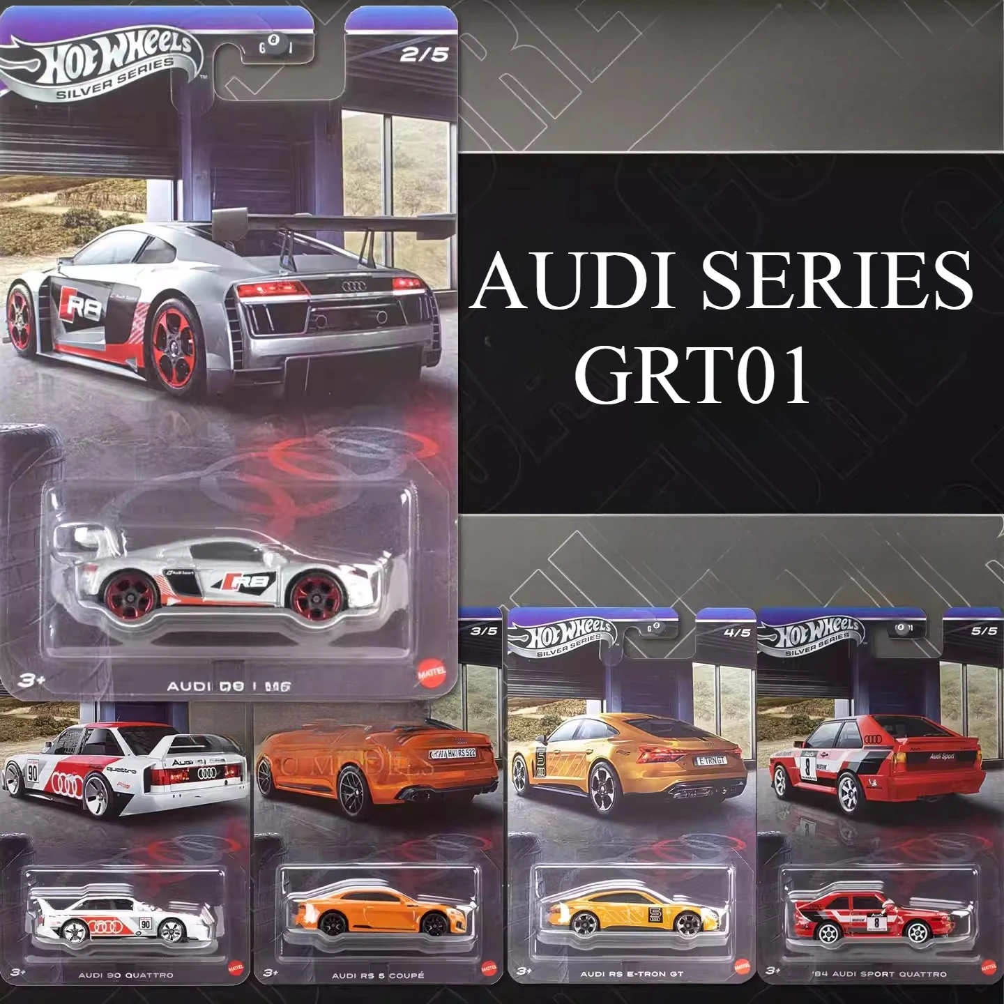 Modelo de Auto Original Hot Wheels Audi, AUDI RS E-TRON GT SPORT QUATTRO R8 LMS 5 COUPE, Juguetes para Niños, Escala 1/64, Regalo de Cumpleaños