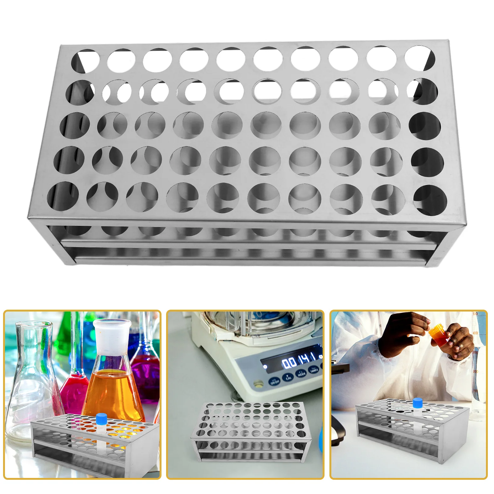 

Test Tube Rack Display Holder Reusable Multifunctional Vial Lab Laboratory Container Unit