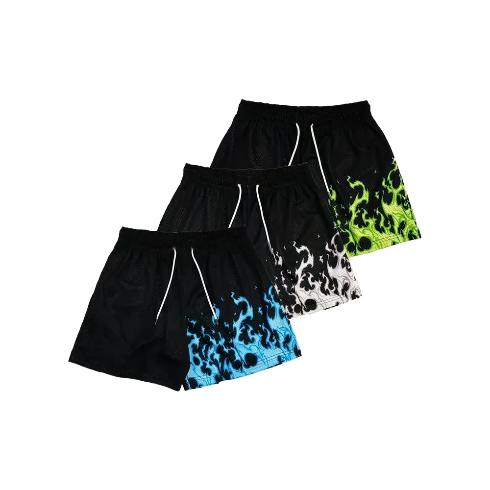 

Лидер продаж, американские баскетбольные шорты, мужские шорты с пламенным узором, 3D-печать, уличные повседневные быстросохнущие дышащие шорты