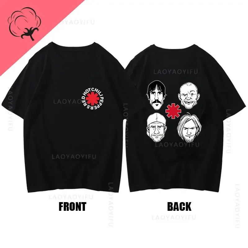 

2024 New Red Hot Chili 100%Cotton T Shirt Peppers Graphic Printed Fashion Casual O Neck Short Sleeve Men Harajuku Streetwear