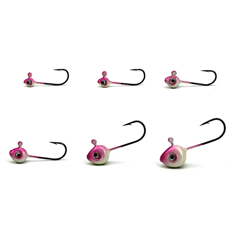 ORJD 10pcs Jig Fish Lead Head Fishing Hooks 1g 2g 3g 4g 5g Multicolor Hard Baits Soft Worm Lure Saltwater Freshwater Carp Tackle