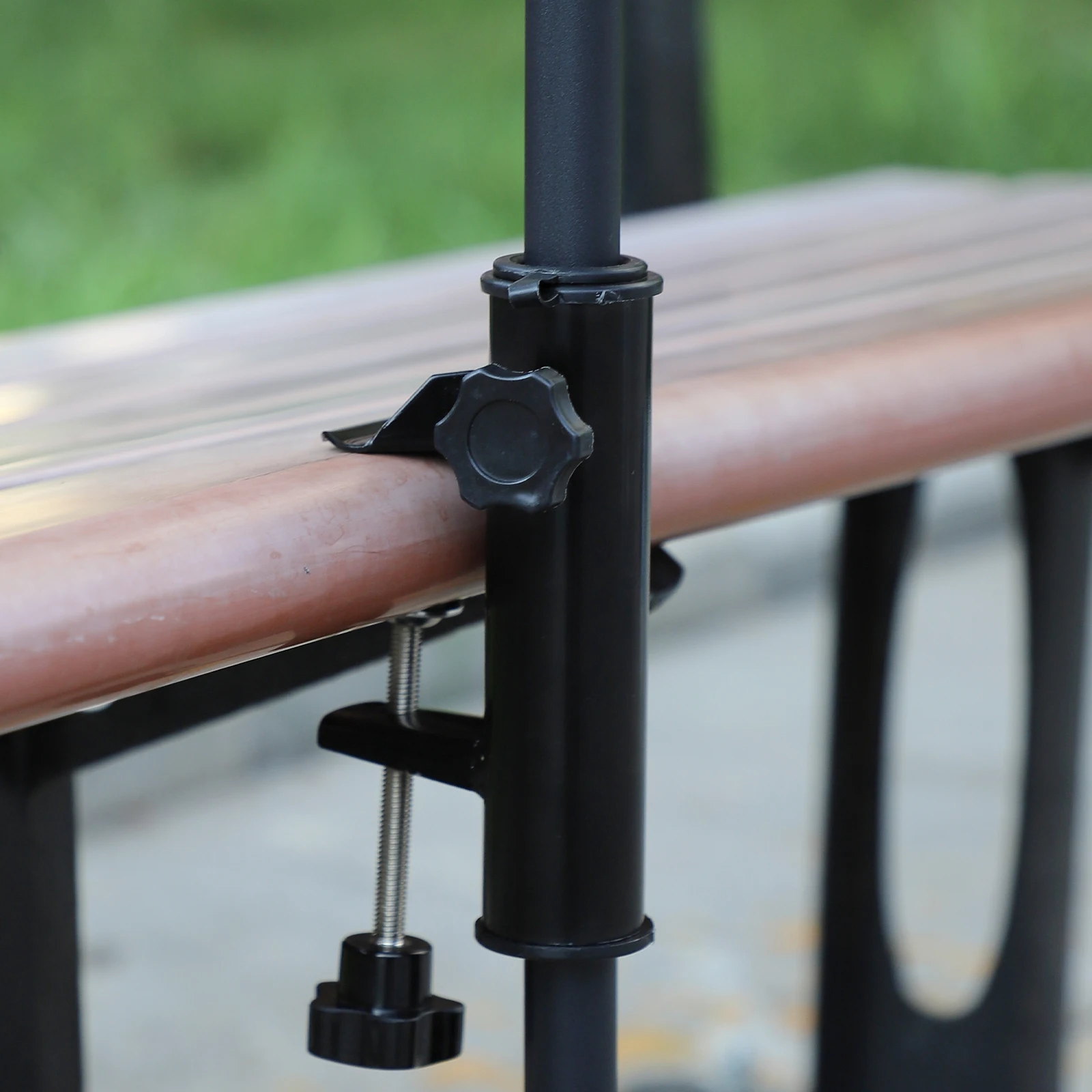 قطعة واحدة من حامل المظلة، مع تركيبات قابلة للتعديل، حامل مظلة خارجي، مناسب للباحات والطوابق والخارجية