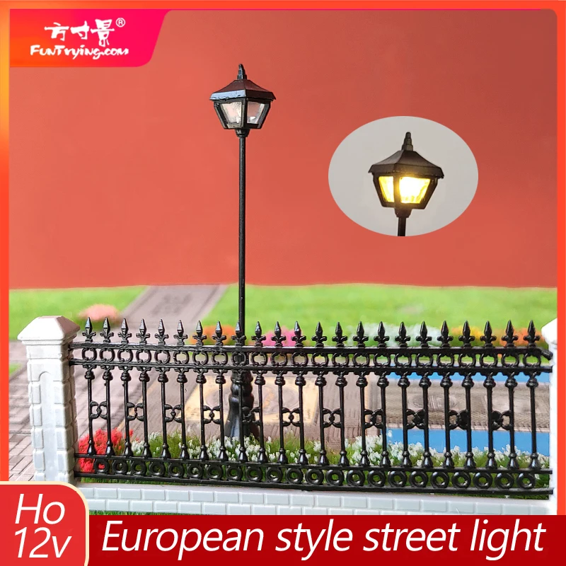 1/2PCS HO Scale Model Lamp Park Lamppost Garden Street Light 12V Led Light Model Lamps Park/Train Layout Model Park Scenery