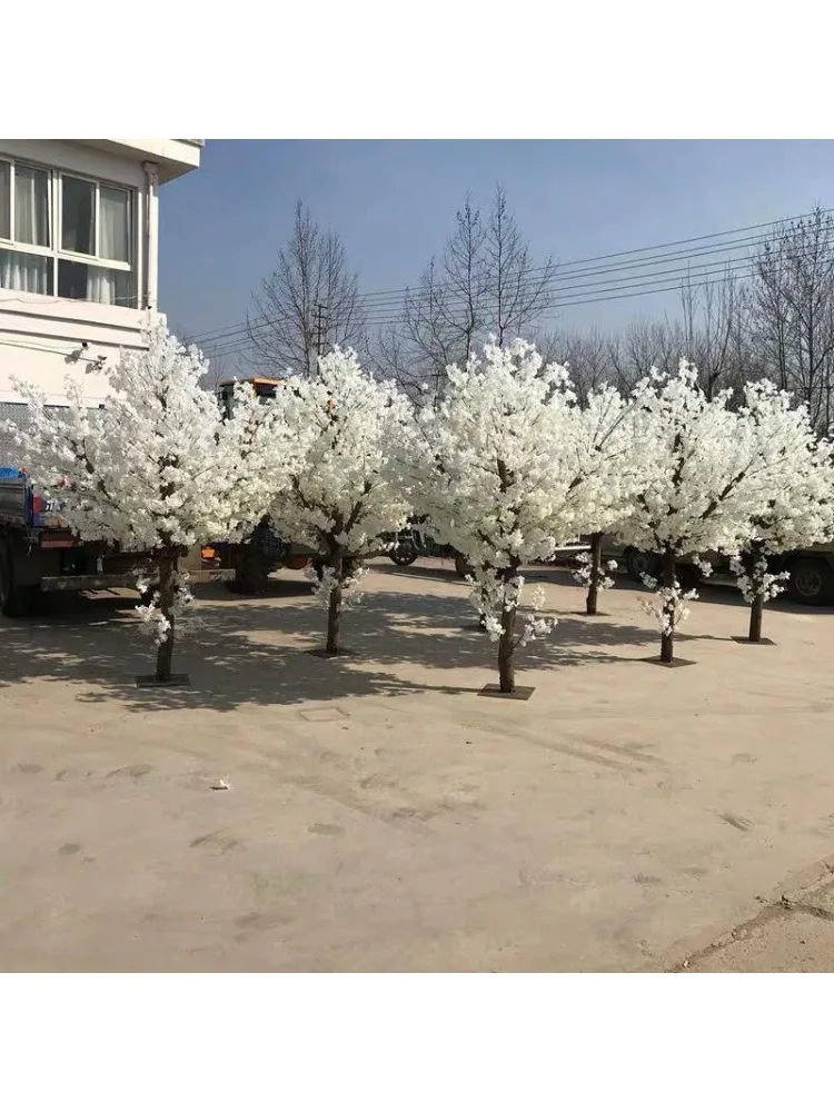 Witte Kunstmatige Kersenbloesemboom Bruiloft Boogset Kunstbloem Kunstmatige Perenbloesem Wensboom Buiten Decoratie - afbeelding 2