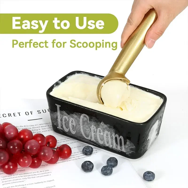 Professional Ice Cream Scoop Heavy Duty  Aluminum Alloy Ice Cream Scooper Nonstick Ice-Cream Spade Dishwasher Safe