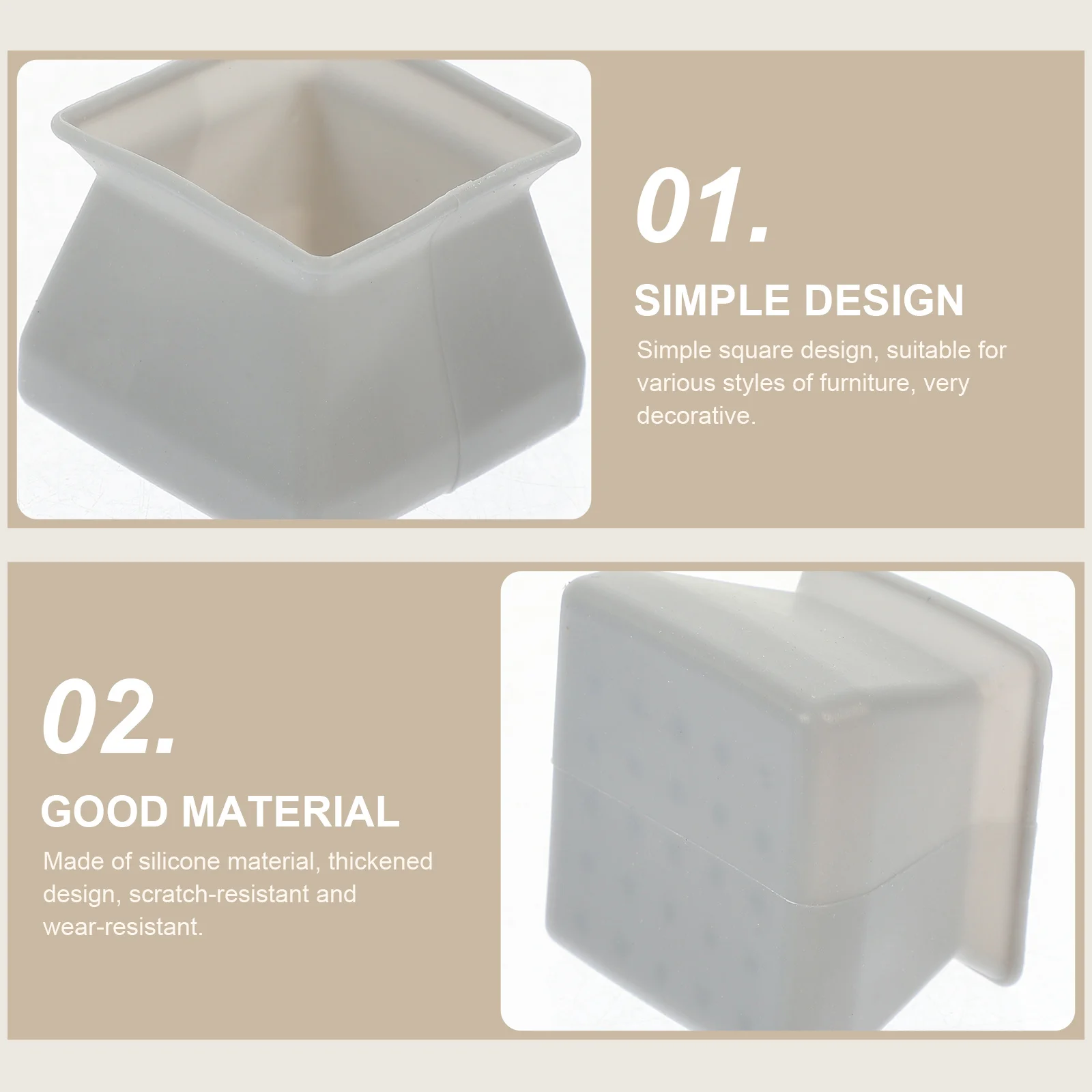 

10Pcs Silicone Chair Leg Protectors Thickened Antislip Pads for Furniture Feet Floor Protection Chair Table Bar Stool Sofa Use