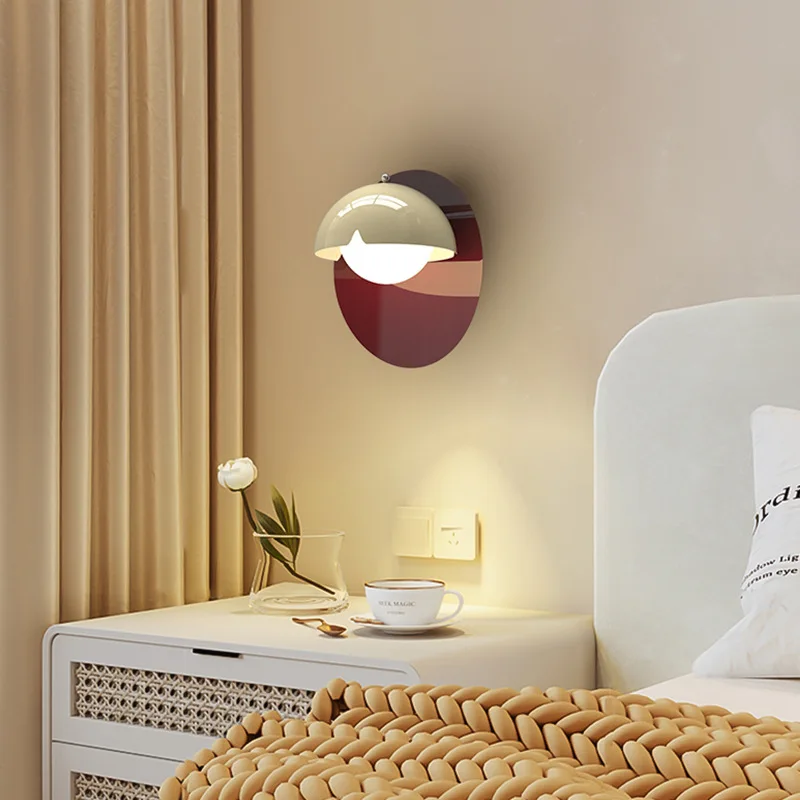 新しい中世風木目調ロッカーアーム、寝室のベッドサイドウォールランプ、書斎用ウォールランプ