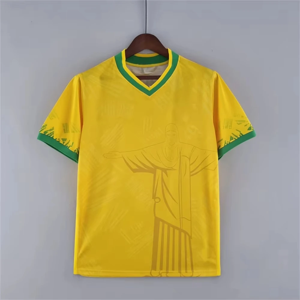Brasilien Christ The Redeemer T-Shirt, Herren Damen 3D-Druck, schnell trocknende Sportbekleidung, kurzärmelig, lässiges Fußballtrikot, Top, Streetwear – Detail 6