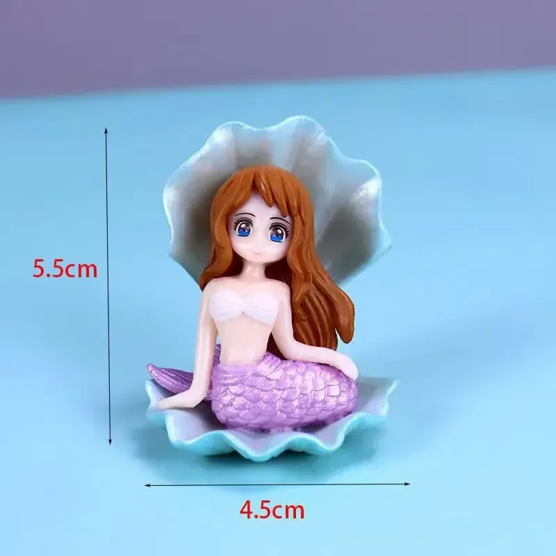 Figurine Miniature Cartoon Mermaid Crafts for Home Decor Kawaii DIY Fish Tank Aquarium Accessories Micro Landscape Decorations