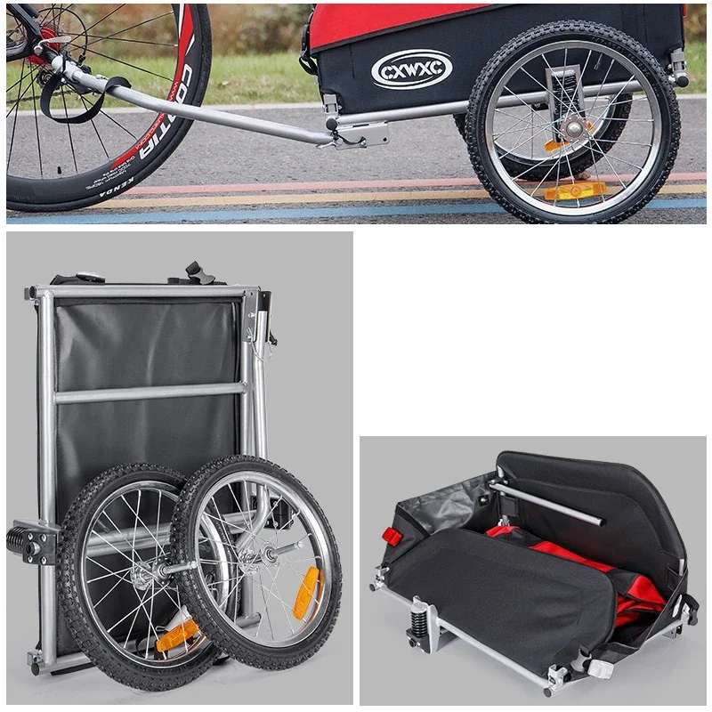 Mountain Bike Foldable Trailer EIEIO Portable Outdoor Camping Luggage Carrier Dog Cat Pet Trailers Bicycle Accessories