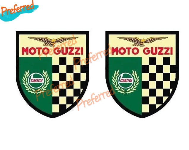 2x Moto Guzzi Stickers Each Approx Vintage Car Motorcycle MGX V7 V9 for All Cars Motocross Truck Window Bumper Boot Rear