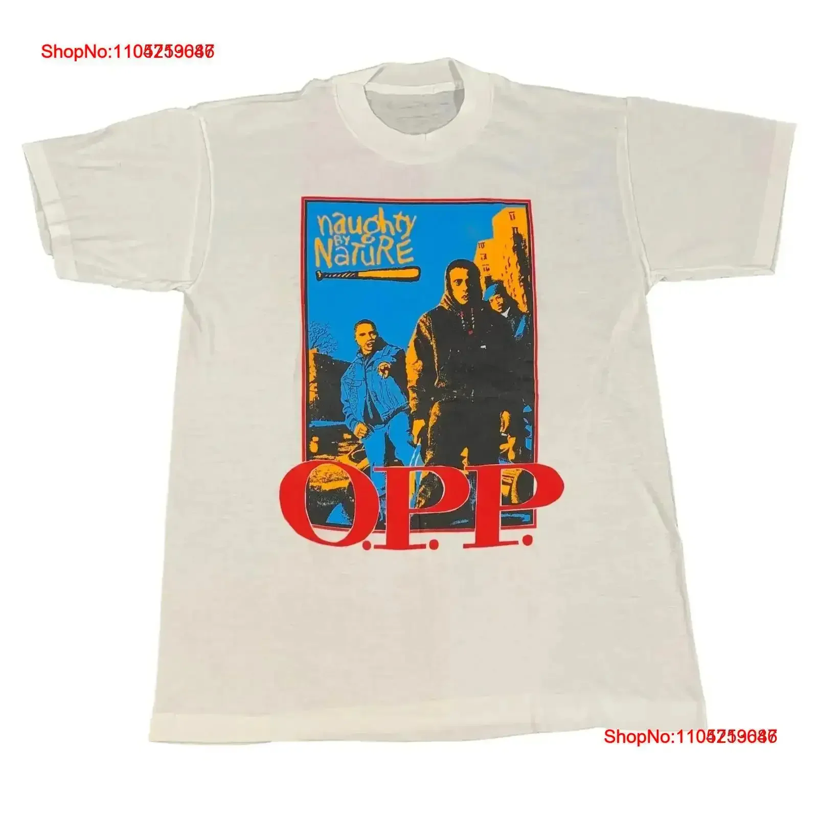 

Vtg Naughty By Nature O P heavy Cotton White All Size T Shirt AG261 vintage Washed fashion Top For Everyday Wear Breathable