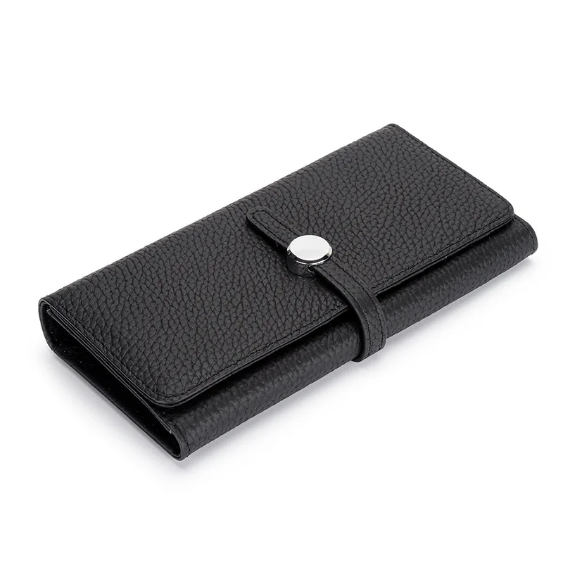 Echtes Leder lange Frauen große Kapazität Brieftaschen weiches Rindsleder weibliche Clutch Telefon Tasche schlanke Geldbörse elegante Karten halter