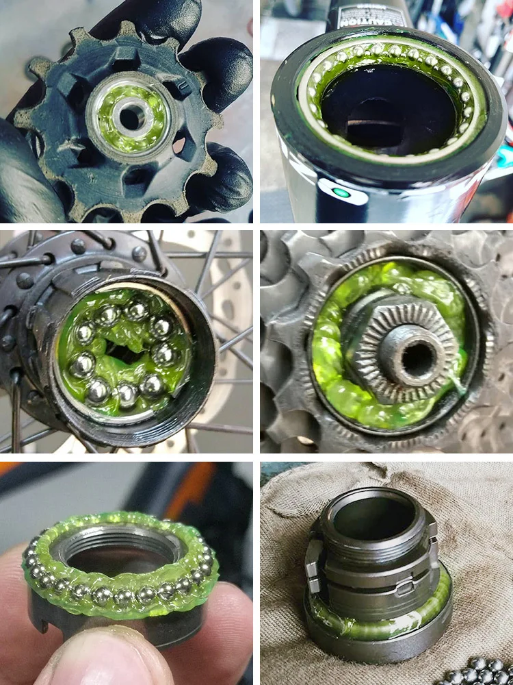 AliExpress Bicycle Lubricating Grease Transparent Green Flower Drum Bearing Maintenance Wear-resistant Waterproof Butter Lubricating Grease