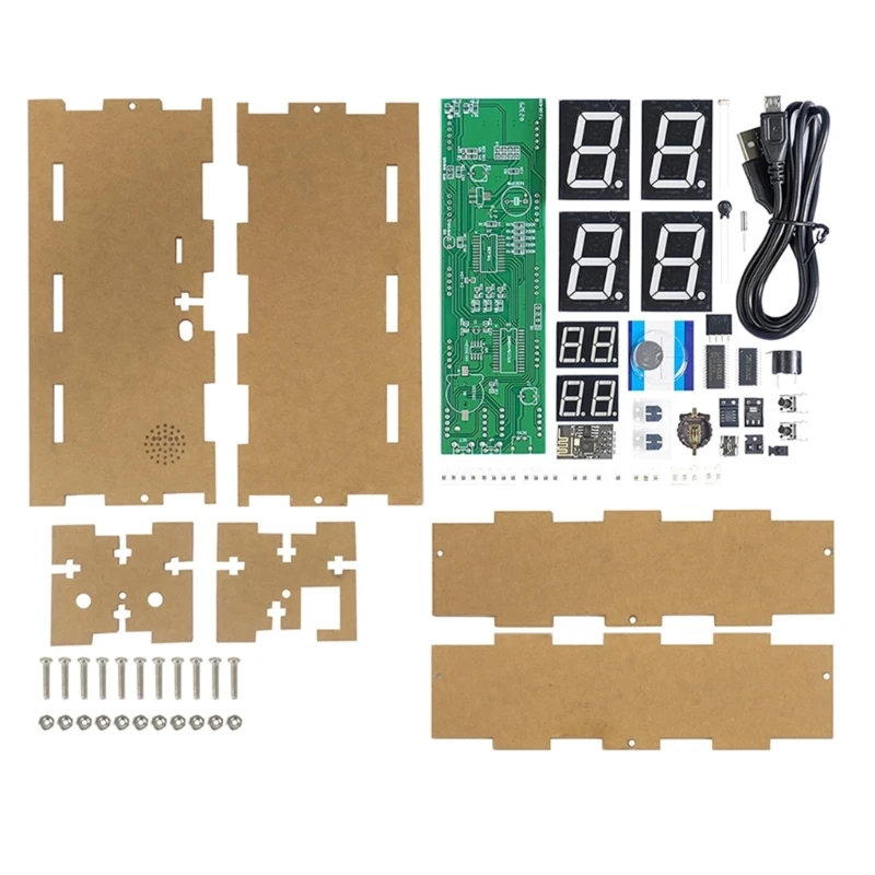 Home 8 Digit LED Display Clock set With ESP8266 Module Multifunction 8 Digit Digital Tube Clock set for Remote Monitoring