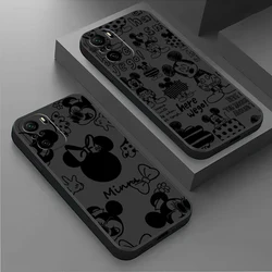 Disney Mickey Minnie Logo For Xiaomi Redmi Note 13 12 11E 11S 11 11T 10 10S 9 9S Pro Plus 4G 5G Black Phone Case