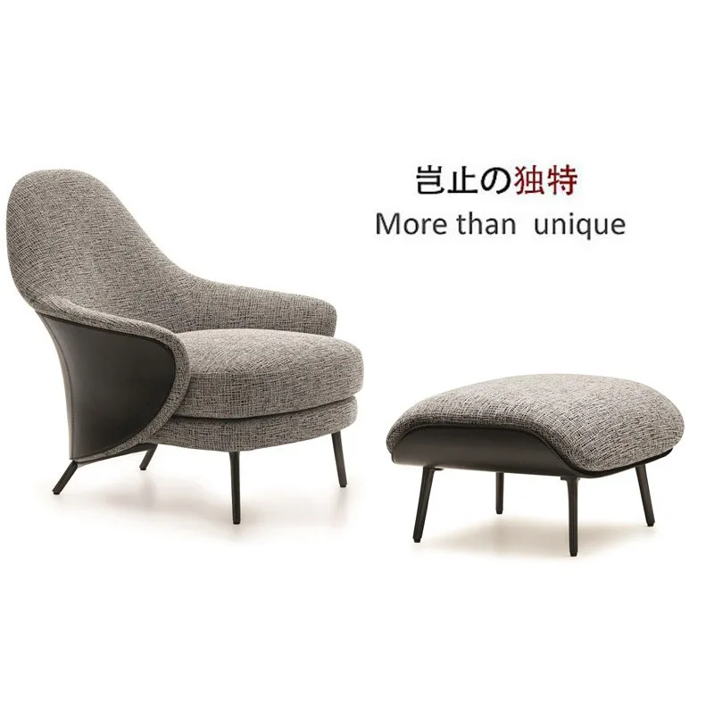 Living room hotel chair sofa chair leather chair single high back chair Nordic single chair leisure chair recliner single chair