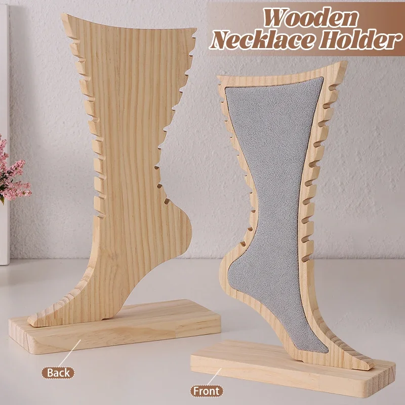 

Necklace Fashion Wood Display Stand Jewelry Rack Pendant Holder Foot Jewelry Display Props Jewelry Store Counter Display Rack