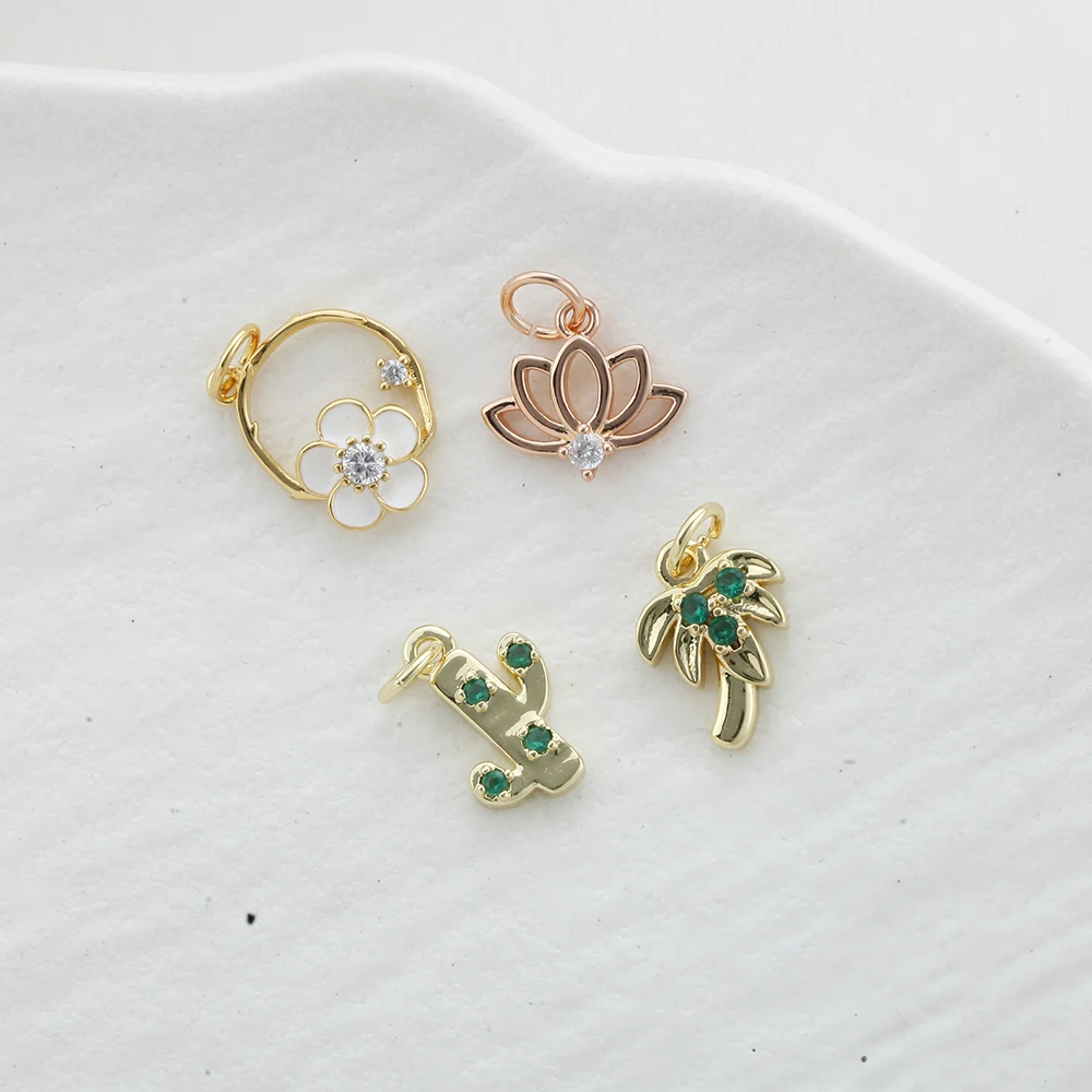 3 قطعة/الوحدة لطيف زهرة سحر لصنع المجوهرات لوازم الذهب اللون الزركون Diy أقراط سوار قلادة المفاتيح بالجملة #6